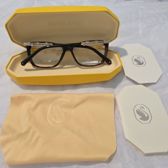 Swarovski Women Eyewear Adjustable Nose Pad With Vibrant Yellow Case - Picture 1 of 13